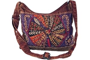 Guru-Shop Bolso de hombro, patchwork, hippy, bolso Goa, violeta, hombre/mujer, algodón, 30 x 30 x 6 cm, bolso de mano alternativa