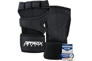 Netrox Guanti da palestra uomo e donna con polsiera - Guantini fitness e crossfit resistenti, ideali per sollevamento pesi, allenamenti e calisthenics Protezione mani supporto polsi per palestra