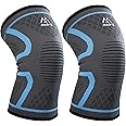 med-fit Stride Flex Knee Support 360 Degree 4 Way Compression Knee Sleeve - Knee Brace used for Runners Knee, Tendonitis, Joint Pain, Running, Sports (2, Blue, M)