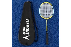 Vermont Raquette de Badminton Tyro – Raquettes en Acier & Aluminium avec Housse (53cm, 58cm & 68,5cm)