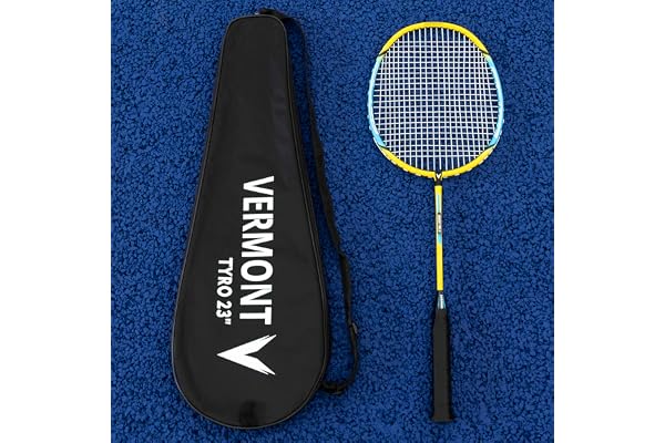 Vermont Raquette de Badminton Tyro – Raquettes en Acier & Aluminium avec Housse (53cm, 58cm & 68,5cm)