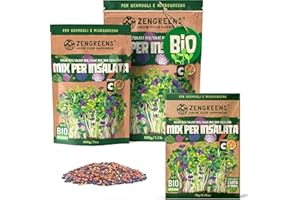 ZenGreens® - Miscela di semi insalata biologica - scegli tra 10, 200g e 500g - Insalata Mix di semi di germogli - Miscela di semi di germogli per insalata - Microgreens