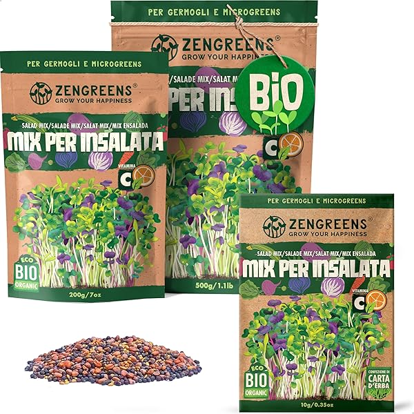 Semi Per Germogli GREEN Packs | Miscela Azuki Verde, Lenticchia, Ravanello E Daikon | 4 Confezioni Da 32gr - Foto 11