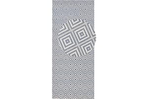 ‎NORTHRUGS NORTHRUGS In- und Outdoor Teppich Karo 80x200cm - Wetterfest Modern Geometrisches Muster Kariert Allover Design Läufer für Balkon Terrasse Garten Wintergarten Wohnzimmerteppich Wasserfest in Blau