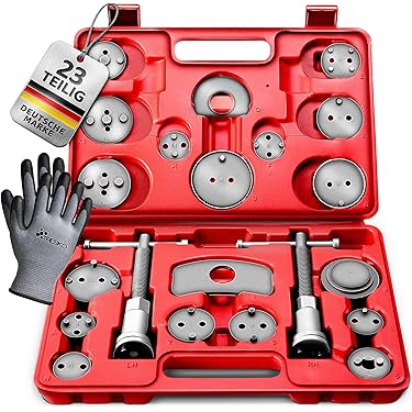 VBGURR Remzuiger-terugstelgereedschap, ratel, remzuiger met 2 remblokken, remklauw, zuigerspreider, persgereedschap voor autoreparatie, autogereedschap (rood