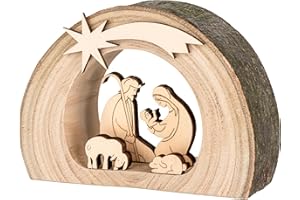 MaMeMi Mini belén de Madera: imprescindible para Navidad [Aprox. 8 cm] CRIPE DE Mesa del Tirol del Sur, auténtica artesanía
