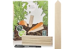 Estacas de madera para rotular: Marcadores clavables de primera calidad para plantas - Incluye 60 etiquetas y un bolígrafo – Bonitas etiquetas de madera resistentes a la intemperie de OwnGrown