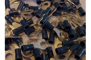 L.K.S CONNECTIONS blue 6.4mm ring terminal crimp connector (for 6mm bolt/screw) 25 50 100 pack (100)