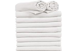 ZIMEL HOMES® 10 Pack White Muslin Square Cloths 100% Cotton Baby Cloths Nappy Inserts Bibs Feeding 70 cm x 70 cm (White)