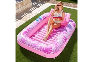 Sloosh aufblasbarer Sonnenpool, Luftmatratzte Pool, Sonnenbad mit abnehmbarem Kissen, persönlicher Luftmatratze Wasser für Erwachsene, Sommerspaß, Wasserparty