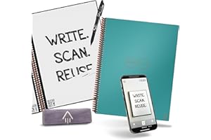 Rocketbook Lined Cuaderno Inteligente - Reutilizable Digital Libreta A4, Bloc De Notas De Hojas Rayadas Planificador Semanal, Gadgets Tecnologicos Frixion Pilot Borrable y Paño de Microfibra Incluido