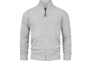 Indicode Herren INLut Strickjacke mit Stehkragen und Reißverschluss | Cardigan Feinstrickjacke für Männer