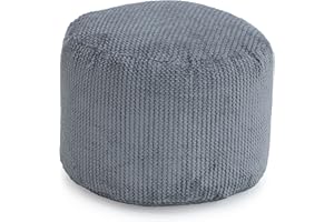 Loft 25 Sitzsack Fußhocker Round Bubble | Indoor Wohnzimmer Beinstütze | Ergonomisch Gestalteter Sitzpuff | Ultra bequem und Langlebig (Charcoal)