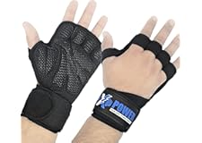 XPOWER Professional Gym Gloves with Wrist Wrap, Full Palm Protection, Ultra Ventilated Exercise Gloves for Weightlifting, Wor