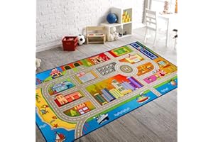 BOOOOOM JACKSON Tappetino da Gioco per Bambini 150x200cm,per Guidare Macchinine Su Tappeto Prescolare Tappetino per Bambini Educativo a Tema Traffico Stradale Tappetino per Sala Giochi con Supporto Antiscivolo