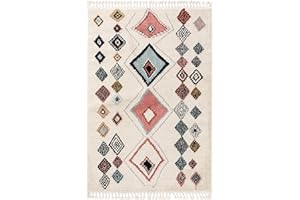 benuta Dywan pop Bosse – włókna syntetyczne – prostokątny, w stylu berberskim, tradycyjnym, boho, etnicznym, łatwy w pielęgnacji, do salonu, sypialni, wielokolorowy, 120 x 170 cm