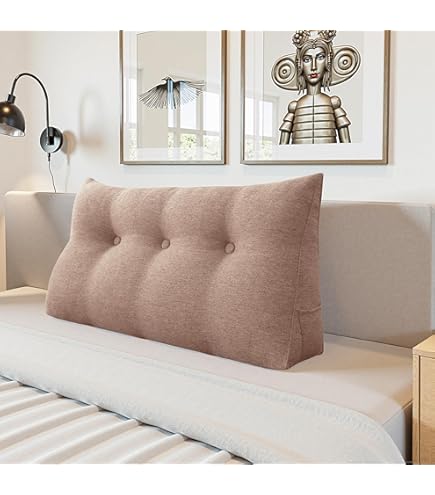 Driehoekig Wigkussen Hoofdeinde Leeskussen Verwijderbaar Hoofdeinde Laag Hoekkussen, Bed Slaapkamer Positioneringsondersteuning, Ondersteuning Voor Slaapkamer Slaapbank(47/120cm,Khaki