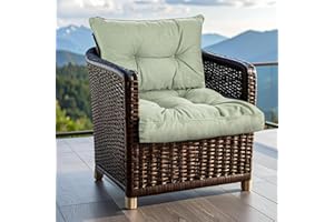 SLIPIO Outdoor Kissen für Gartenmöbel | Wetterfest Sitzkissen 60x60 cm & Rückenkissen 60x40 cm Polster Set für Gartenstühle | Hoch FÜLLPRO+ Füllung | Lounge Auflagen Stuhl, Gartenbank | Olivgrün