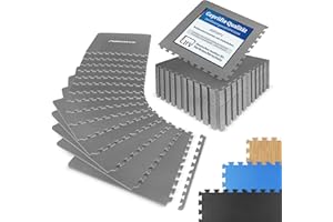 ‎MSPORTS MSPORTS Puzzle-Matten Set Premium – 8-teiliges Bodenschutz- & Fitnessboden-Set (3,2 m²) – rutschfeste Gymnastik-, Yoga- & Fitnessmatten für Home-Gym, Hanteltraining, Yoga & Workout