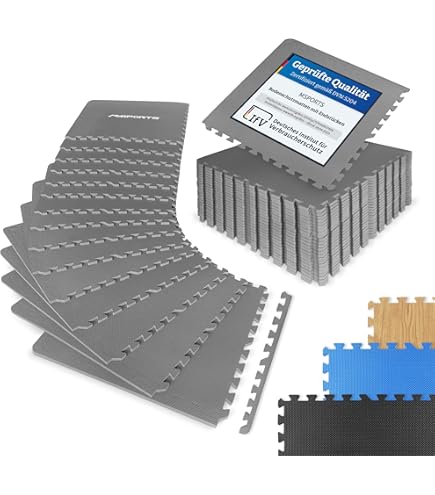 3.2qm Profi Fitnessmatte 2cm - 8er Set 63x63 Bodenschutzmatte für