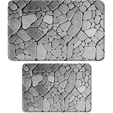 Monnhein Bath Mat, Set of 2 Bathroom Carpet Anti-Slip Base, Machine Washable