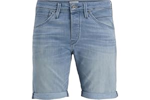 JACK & JONES Pantalones Cortos Hombre Ajuste Regular Estilo Desgastado Bolsillo Botonadura 5 Bolsillos