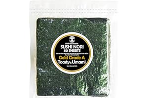 Sushi Alga Nori | Probado en Laboratorio | Aguas Limpias de Corea del Sur | Grado Superior | 50 Hojas | 125g | Asado Cada 3 M