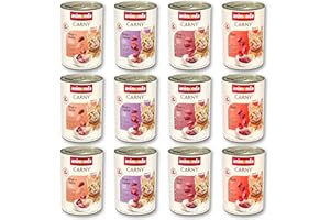animonda Carny Adult Herzhafte Variation (12 x 400 g), Katzennassfutter für ausgewachsene Katzen, Nassfutter mit 100 % frischen, fleischlichen Zutaten, Katzenfutter ohne Getreide und Zucker