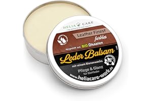 HeliaCARE Bio Premium Lederbalsam Bienenwachs - Antibakterielle Lederpflege - Lederfett farblos in Lebensmittelqualität - Leder Conditioner aus Deutschland (150ml)