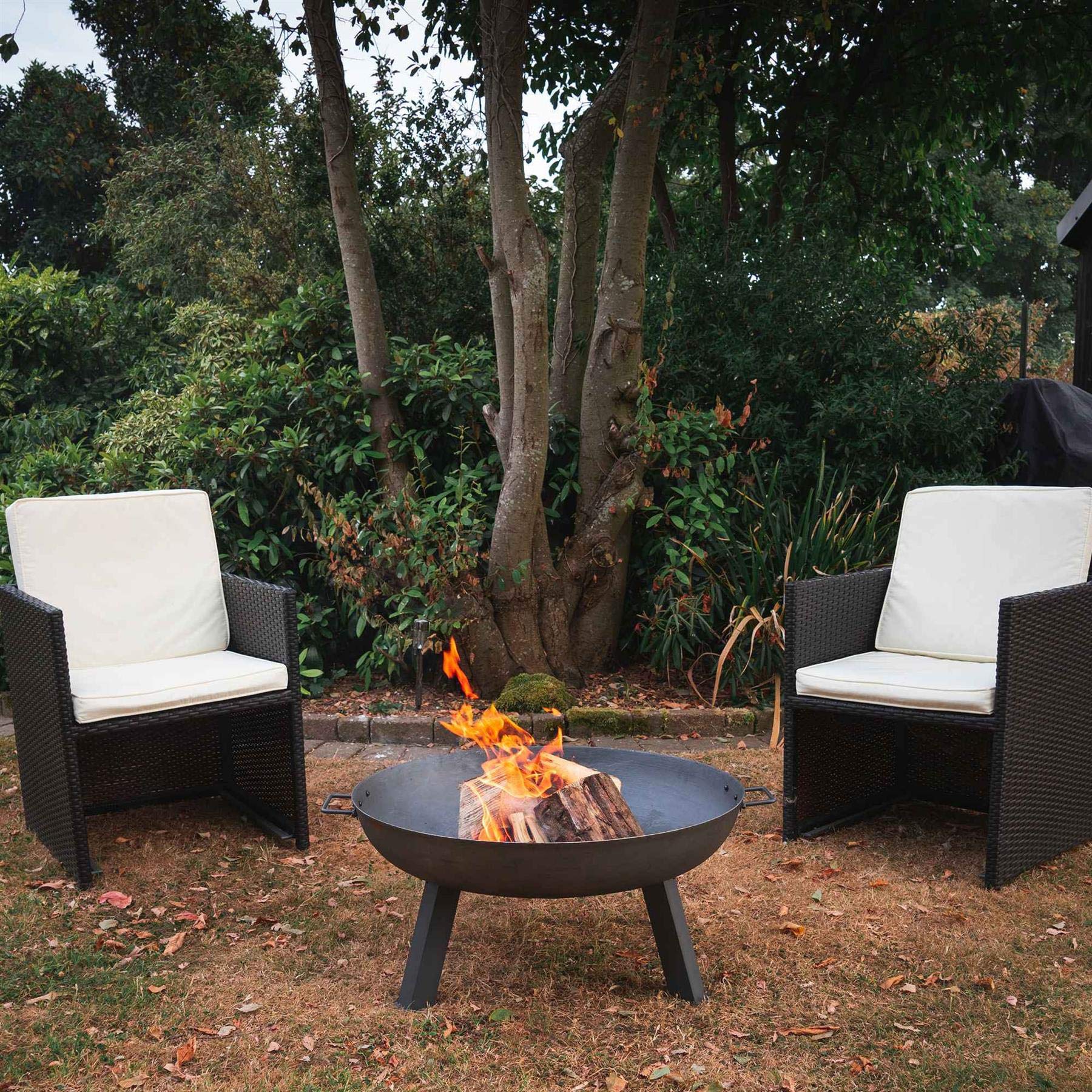 Harbour Housewares Large Cast Iron Garden Fire Pit Burner