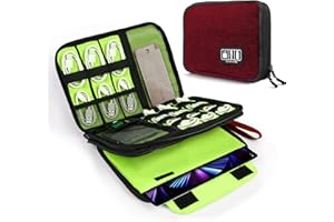 Luxtude Large Electronics Organizer, 11" Travel Cord Organizer, Large Cable Bag, Tech Bag for Cable Storage/Cord Storage/iPad Pro(up to 11")/WallCharger/Electronic Accessories