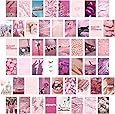 BeYumi 50 Stück Ästhetisches Bild für Wandcollage, 4"x 6" Rosy Collage Druck Set Warme Farbe Raumdekoration für Mädchen, Wandkunstdrucke für Zimmer Schlafsaal Foto-Display VSCO Poster für Schlafzimmer