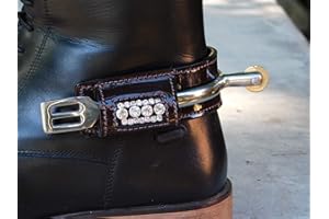 Tysons Breeches Sporenschutz Stiefelschutz Leder Lack Braun Schwarz Stiefel Schutz Glitzer Strass