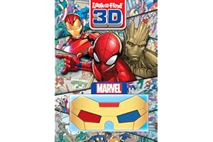 Marvel Spider-Man, Avengers, Guardians of the Galaxy, and More! 3D Look and Find Activity Book - Iron Man 3D Glasses Included! - PI Kids
