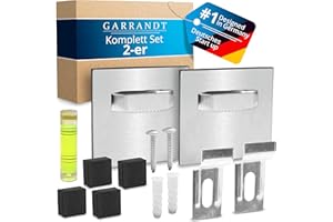 Garrandt - Alu Dibond und Acrylbilder Aufhängung - Bilderhaken selbstklebend - Alu Dibond Aufhängung - Bild Aufhänger - Bilderaufhänger zum kleben - Haftbleche selbstklebend - Befestigungsset bis 6kg