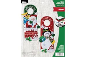 Bucilla Felt Door Hanger Applique Kit Set of 2-Holiday