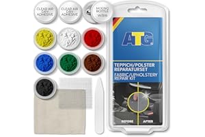 ‎ATG ATG® Brandloch Reparaturset Auto Stoff - Professionelle Reparatur für alle Polster & Teppiche - 13 TLG. Autositz Reparaturset - Schnell & einfach Autositz Flicken - Stoff Reparatur Set