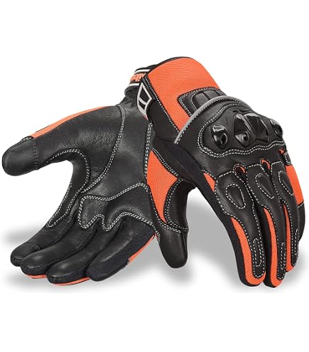 Norman Motorradhandschuhe – Kurze Sommerhandschuhe Mit Knöchelschutz Aus Schwarzem Leder