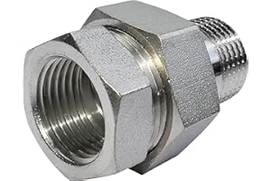 AERZETIX - C53449 - Raccordo diritto unione mista - per avvitare 1/2" - filettatura maschio/femmina - in metallo - riduttore M/F con guarnizione torica