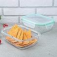 La Opala Cook Serve Store 100% Borosilicate Glass Storage Container | Clip N Store with Air-Tight Snap Lid | Rectangle 640 ml | Microwave & Oven Proof | Dishwasher & Freezer Proof | Transparent