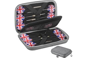 Hejo Estuche para Dardos, Bolsa para Dardos para 12 Dardos y Otros Accesorios, Funda de Dardos con Múltiples Bolsillos de Malla para Puntas de Dardos, Vuelos, Ejes y Más Accesorios de Dardos