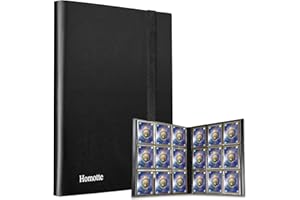 Homotte Trading Cards Binder, 9 Pocket Card Folder 360 Side with for Loading Slot, Collectible Card Holder, Trading Card Games Standard Size Card Album for Sports TCG (BLACK)
