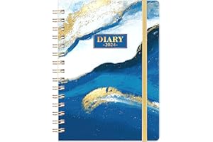 COLORAGE Diary 2024 - A5 Diary 2024 Week to View, 2024 Diary from January 2024 to December 2024, with Hardover and Twin-wrie Binding - Blue Painting, 21.5 x 15.5 x 1.5 cm