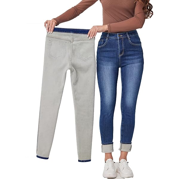 Generisch Jean Avec Doublure En Polaire - Pantalon D'hiver