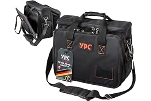 YPC Operator Werkzeugtasche XL – Praktische Umhängetasche, tragbare Aufbewahrungstasche, Wasserfest, Reißfest, Trageriemen oder Verstellbarer Schultergurt, 40x32x20cm – 20 kg Tragkraft (Schwarz)