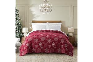 R.SHARE Christmas Quilted Bedspread Snowflake Lightweight Quilt Bed Bedspread Winter Sofa for Christmas Decoration (270 x 300 cm)