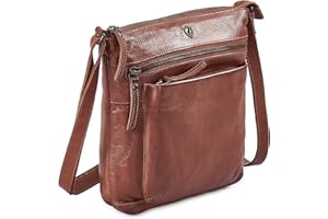 Cochoa women Real Leather Small Triple Zip Crossbody Bags Purse Travel Bag