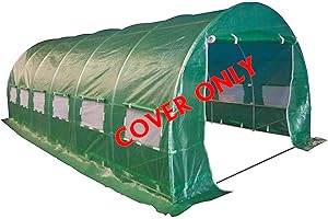 BIRCHTREE FoxHunter 6M(L) x 3M(W) x 2M(H) Polytunnel Greenhouse Pollytunnel Poly Polly Tunnel 6 Section Cover Only