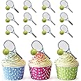 Tennis Racket And Ball Cupcake Toppers/Cake Decorations (Pack of 12)