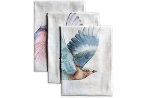 Maison d' Hermine Flying Birds 100% bawełna zestaw 3 wielofunkcyjnych ręczników kuchennych, ręczniki barowe, wiosna/lato (50 cm x 70 cm)